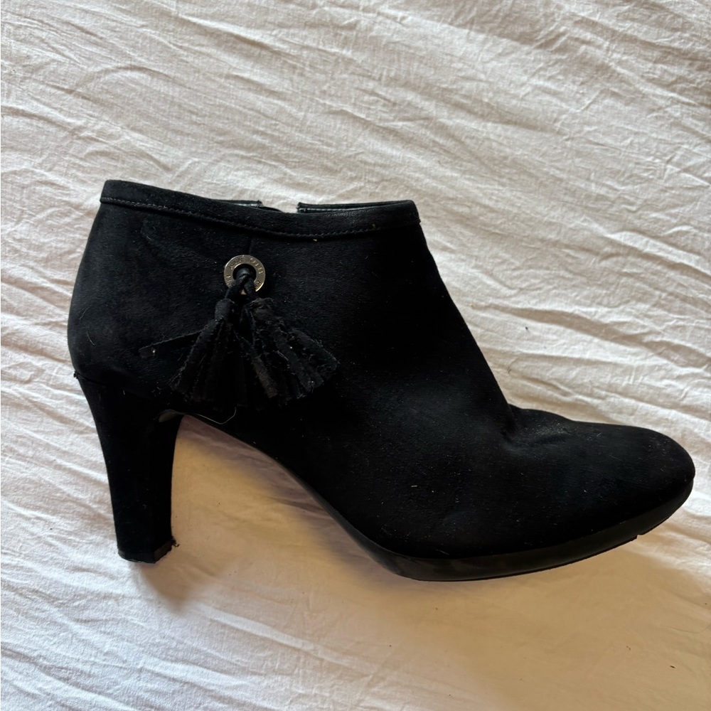 Anne Klein Black Suede Booties